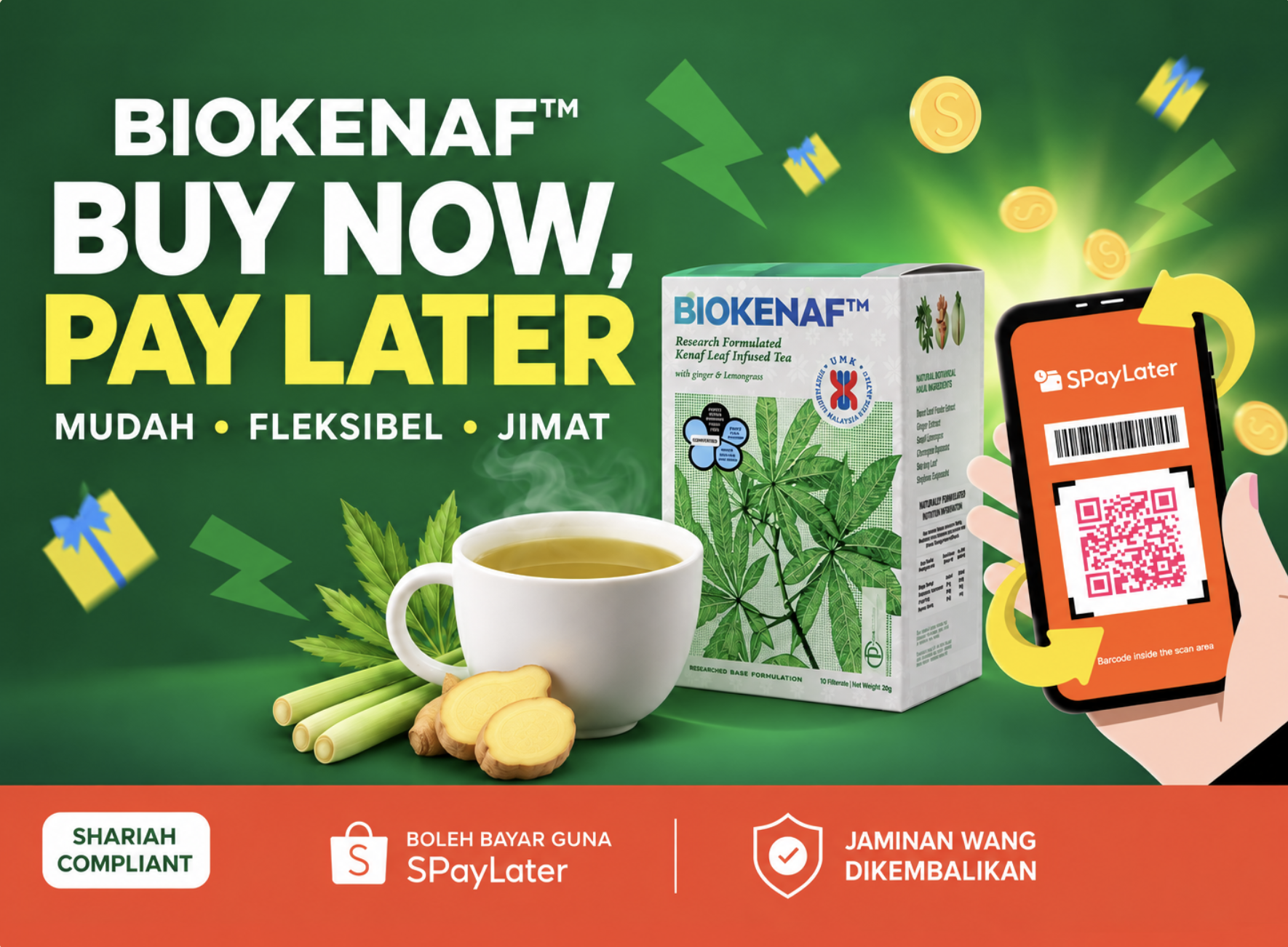 Biokenaf Buy Now Pay Later dengan SPayLater