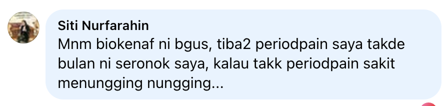 Testimoni period pain