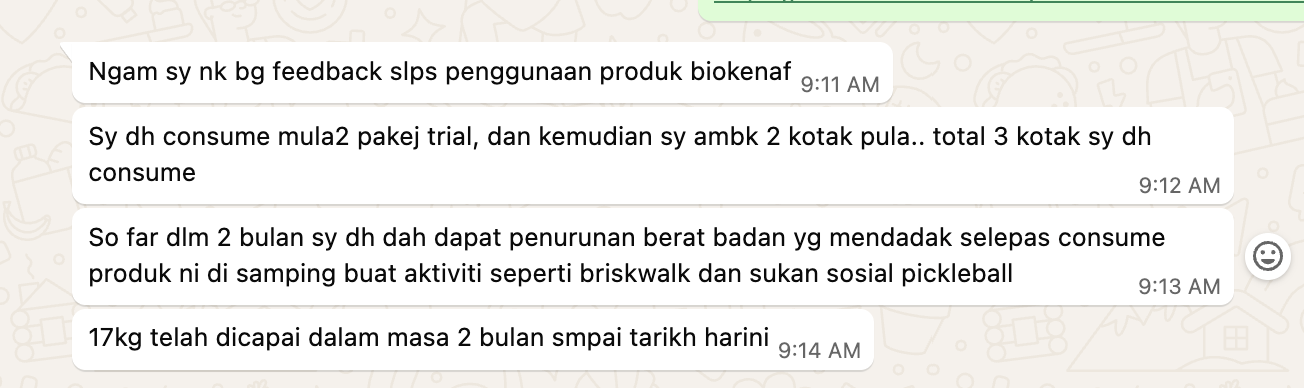 Testimoni turun 17kg