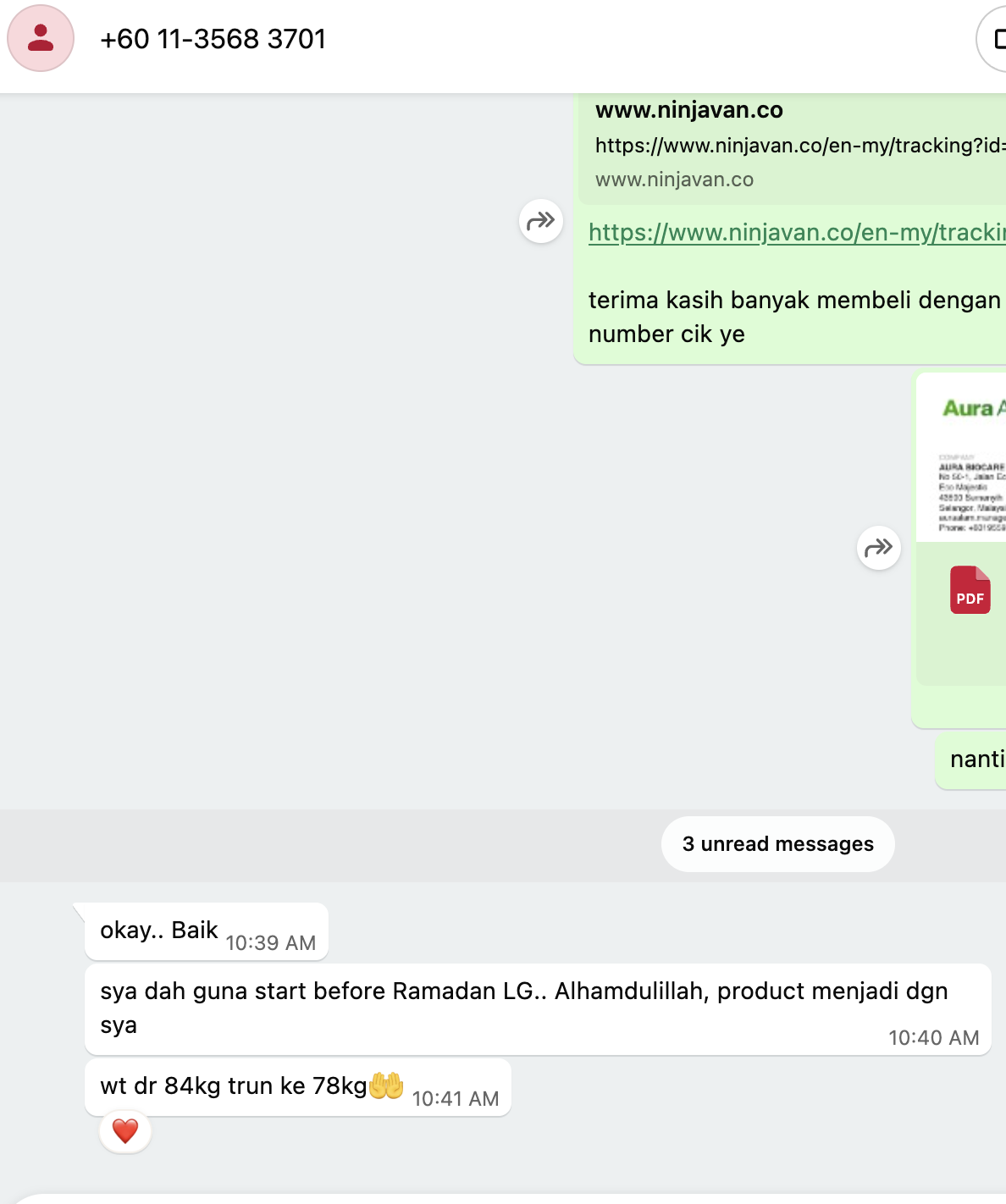 Testimoni turun 6kg