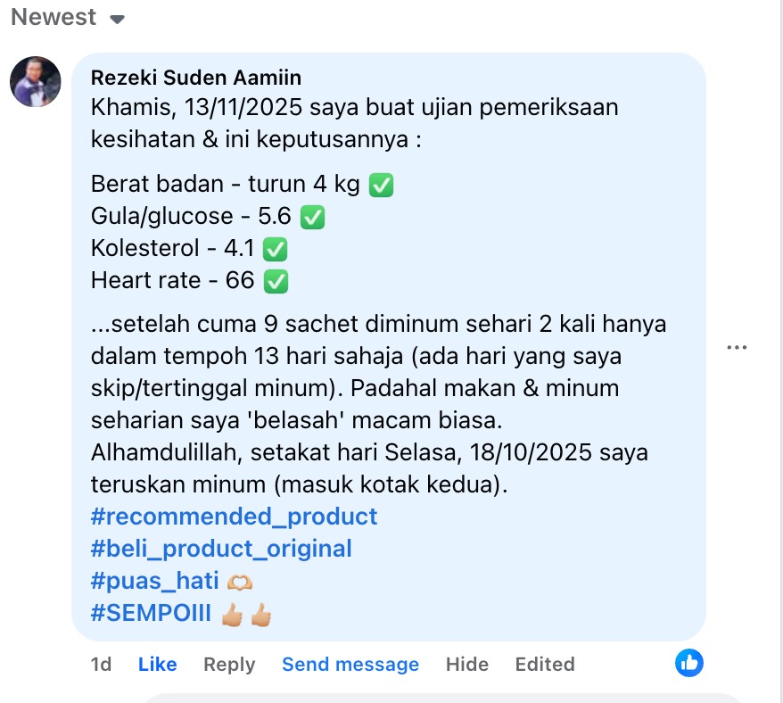 Feedback Facebook pengguna